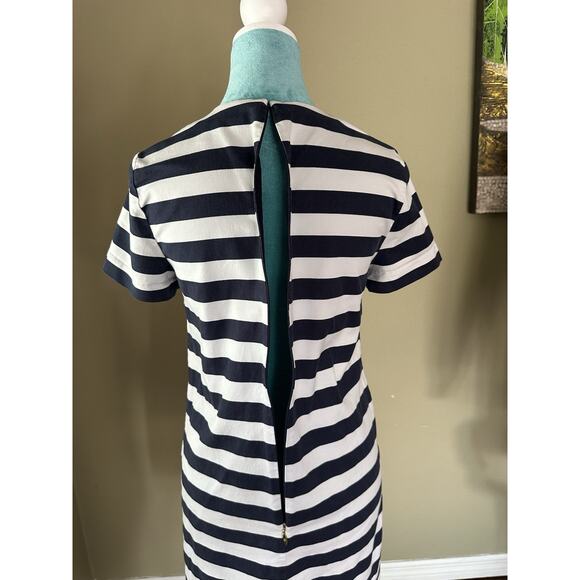 Draper James Dress Women 6 A-line Shift With Stretch, Navy White Stripe Perfect! - Picture 9 of 16